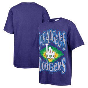 Women's '47 Navy Los Angeles Dodgers Flashing Lights Boyfriend T-Shirt‎